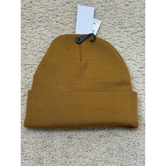 NWT Timberland Tonal Embroidery Logo Rubbed Cuff Wheat Beanie Mens One Size Hat - Picture 3 of 6
